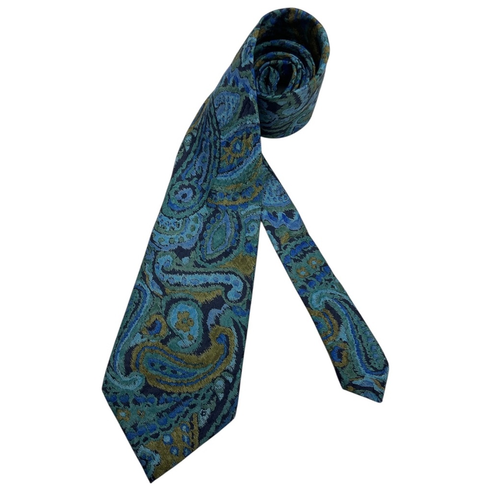 CERRUTI 1881 Blue/Green Paisley Silk LUXURY Tie FRANCE